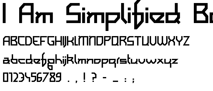 I am simplified Bold font